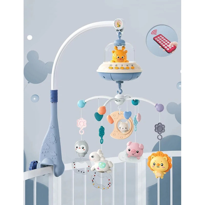 Musical Crib Mobile for Babies – Light & Music Projection with Remote Control | Infant Nursery Mobile Toy for Newborns