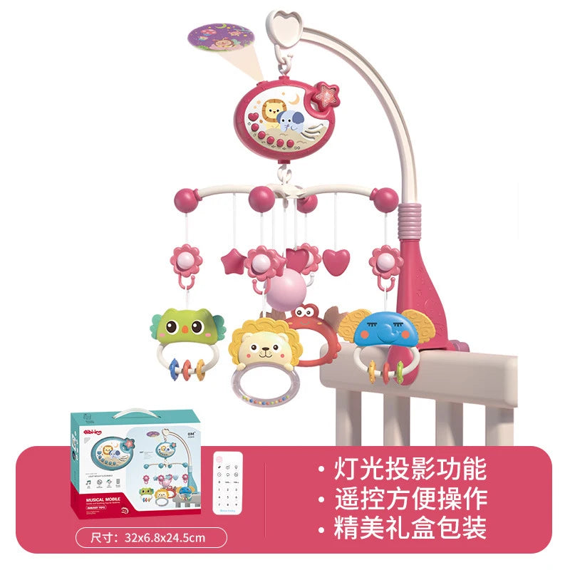 Musical Crib Mobile for Babies – Light & Music Projection with Remote Control | Infant Nursery Mobile Toy for Newborns