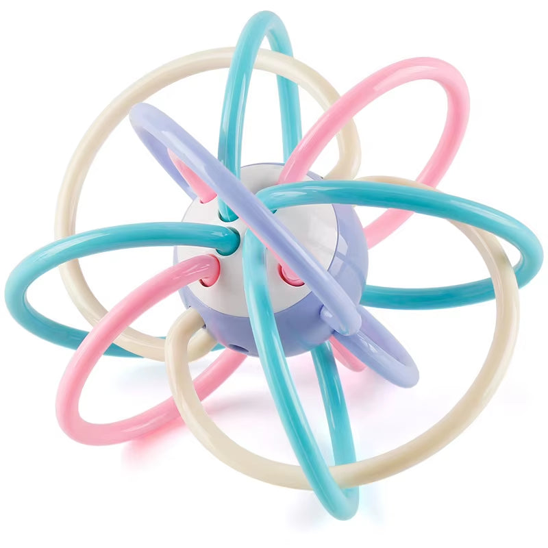 Baby Sensory Toys for 0–12 Months – Soft Silicone Rattle & Teether Set for Newborns | Chewable Developmental Toys for Infants