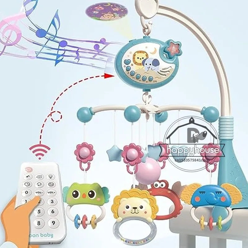 Musical Crib Mobile for Babies – Light & Music Projection with Remote Control | Infant Nursery Mobile Toy for Newborns