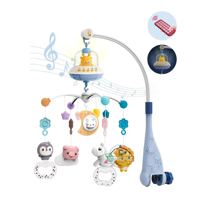 Musical Crib Mobile for Babies – Light & Music Projection with Remote Control | Infant Nursery Mobile Toy for Newborns