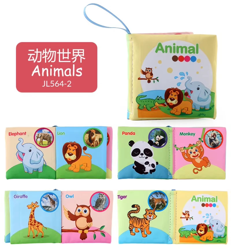 Baby Cloth Book for 0–12 Months – Soft Fabric Educational Books with Fruits & Animals | Early Learning Puzzle Toy for Infants & Toddlers