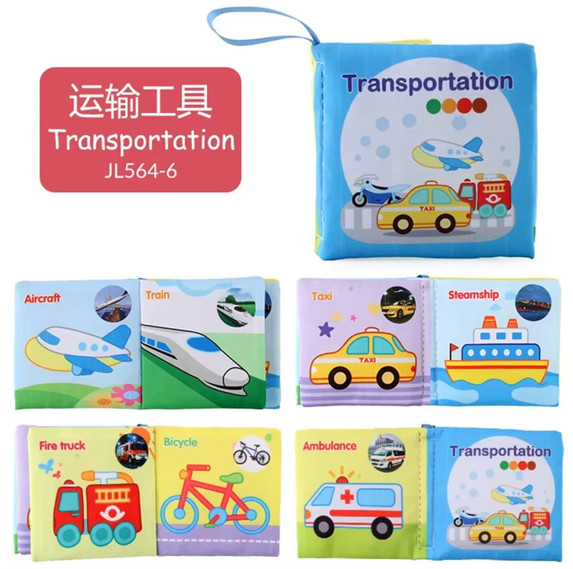 Baby Cloth Book for 0–12 Months – Soft Fabric Educational Books with Fruits & Animals | Early Learning Puzzle Toy for Infants & Toddlers