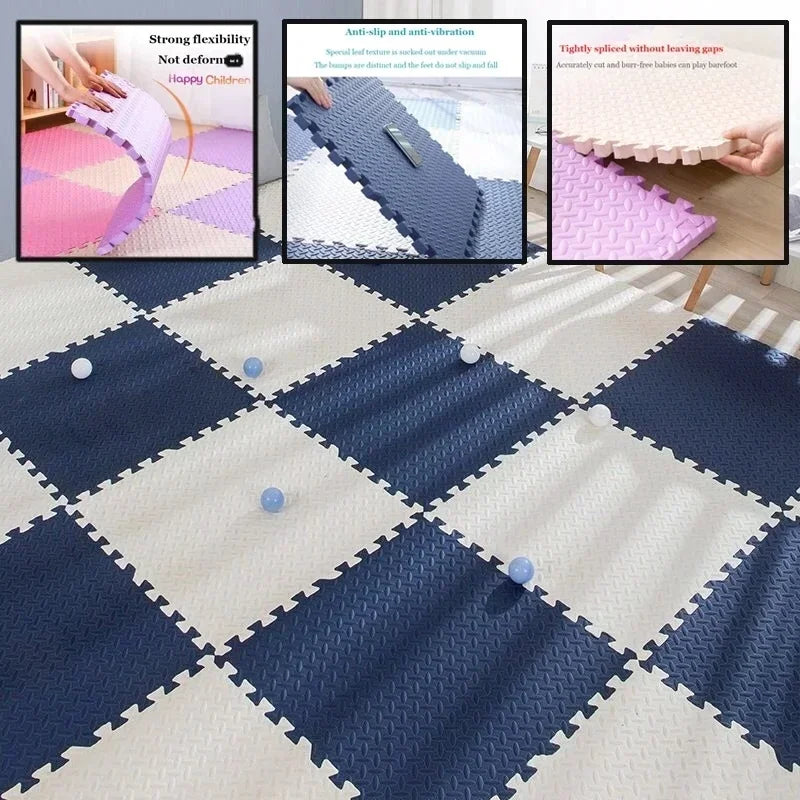 8-16Pcs Baby Foam Puzzle Play Mat – Soft EVA Kids Floor Carpet, 30x1cm Educational Toy Blanket for Toddlers & Infants