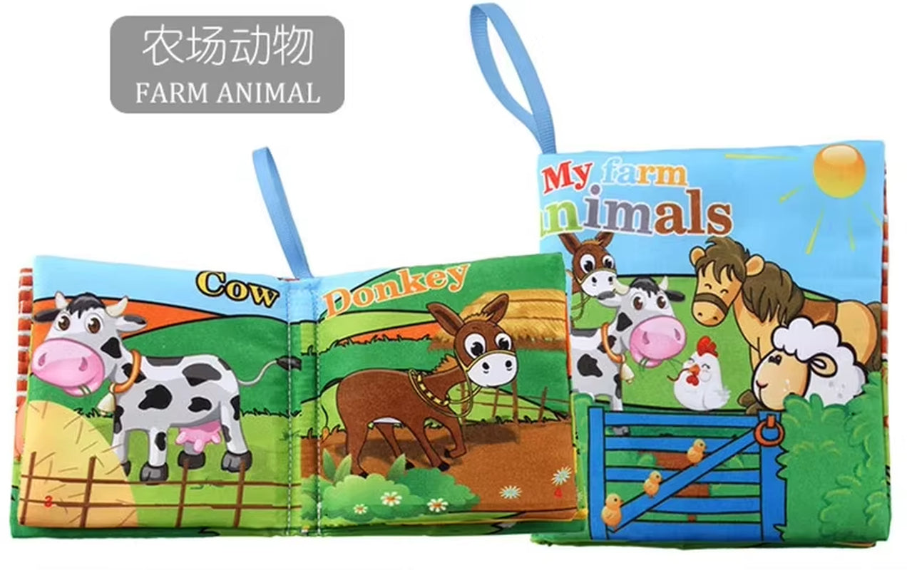 Baby Cloth Book for 0–12 Months – Soft Fabric Educational Books with Fruits & Animals | Early Learning Puzzle Toy for Infants & Toddlers