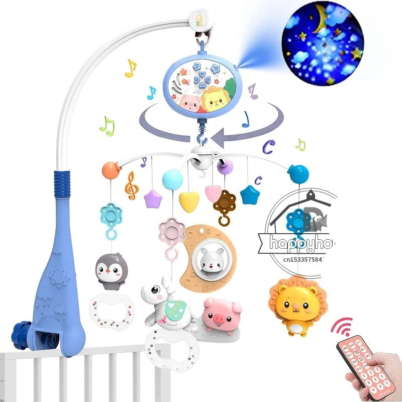 Musical Crib Mobile for Babies – Light & Music Projection with Remote Control | Infant Nursery Mobile Toy for Newborns