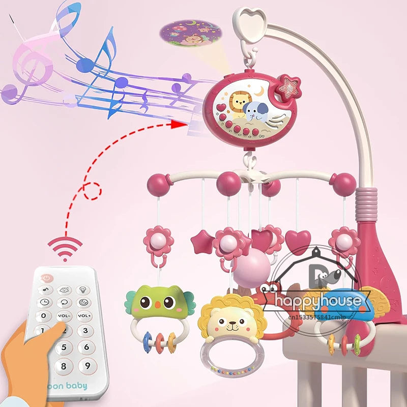 Musical Crib Mobile for Babies – Light & Music Projection with Remote Control | Infant Nursery Mobile Toy for Newborns