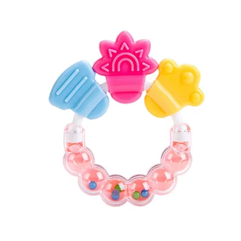 Baby Sensory Toys for 0–12 Months – Soft Silicone Rattle & Teether Set for Newborns | Chewable Developmental Toys for Infants