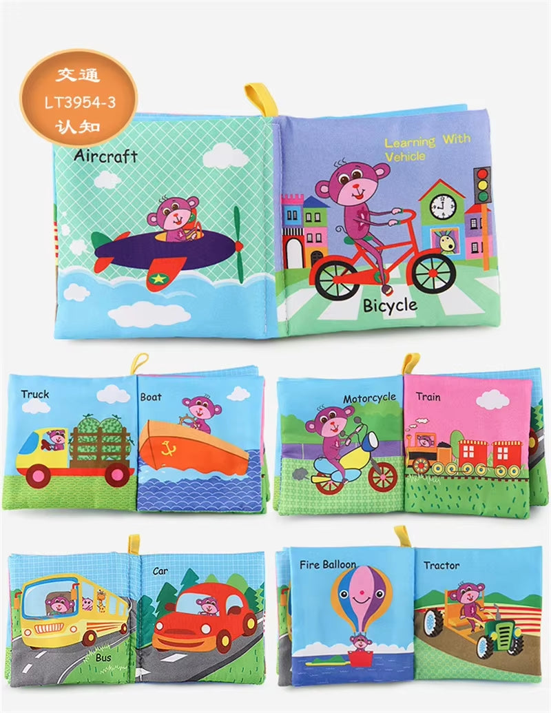 Baby Cloth Book for 0–12 Months – Soft Fabric Educational Books with Fruits & Animals | Early Learning Puzzle Toy for Infants & Toddlers