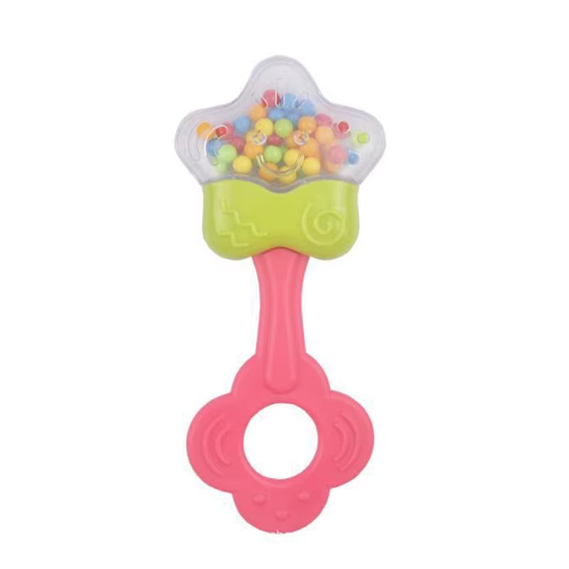 Baby Sensory Toys for 0–12 Months – Soft Silicone Rattle & Teether Set for Newborns | Chewable Developmental Toys for Infants