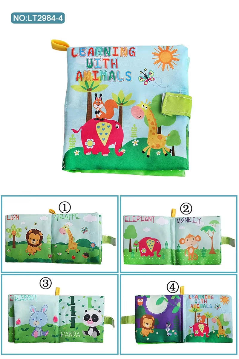 Baby Cloth Book for 0–12 Months – Soft Fabric Educational Books with Fruits & Animals | Early Learning Puzzle Toy for Infants & Toddlers