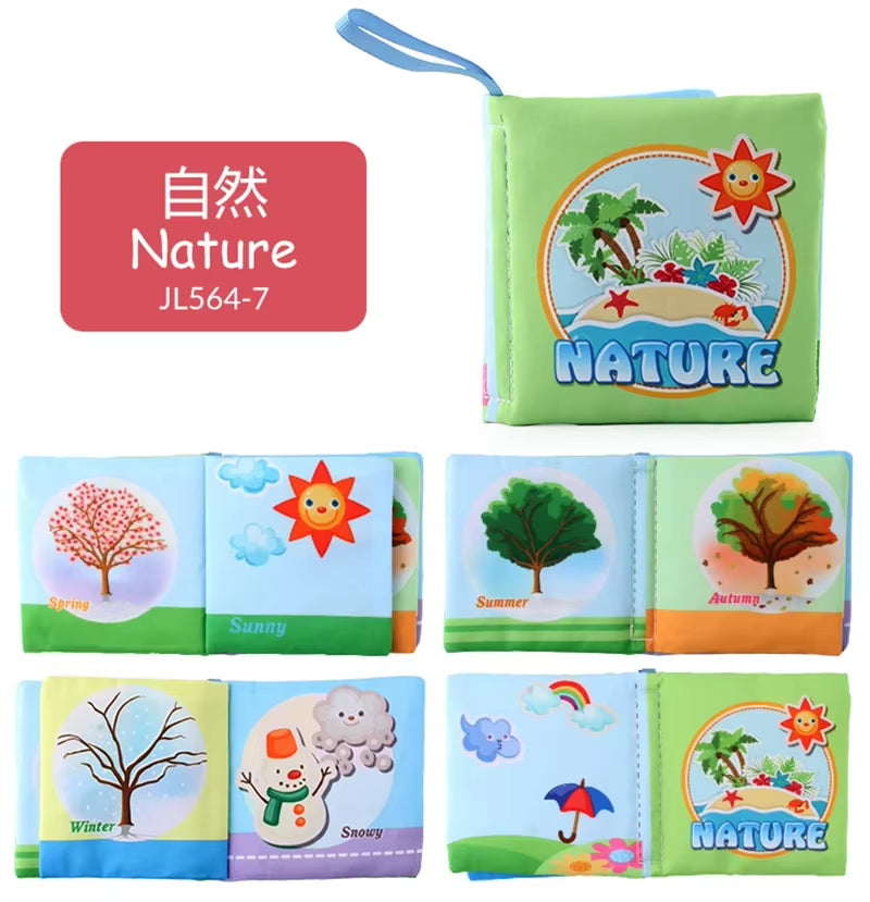 Baby Cloth Book for 0–12 Months – Soft Fabric Educational Books with Fruits & Animals | Early Learning Puzzle Toy for Infants & Toddlers