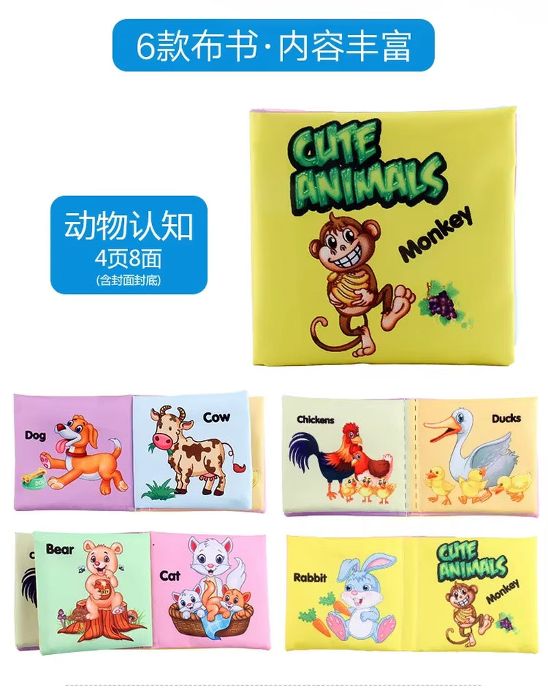 Baby Cloth Book for 0–12 Months – Soft Fabric Educational Books with Fruits & Animals | Early Learning Puzzle Toy for Infants & Toddlers
